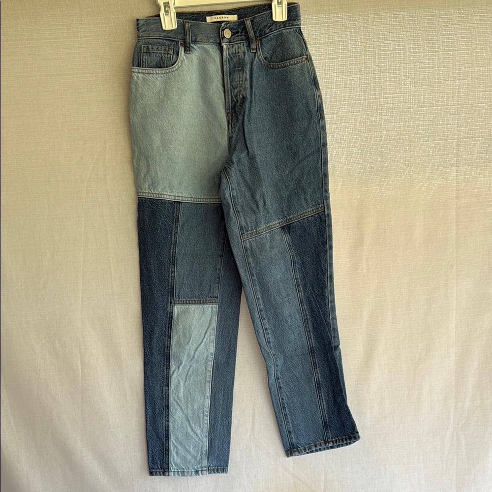 PacSun Womens Juniors Patchwork Straight Leg Jeans size 0/24